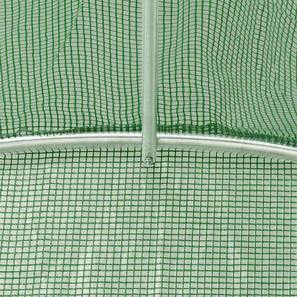 Green Greenhouse with Steel Frame 70 m² 14 x 5 x 2.3 m