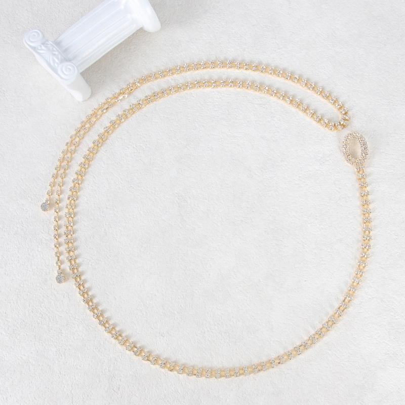 Rhinestones Embellished Waist Chain Fashionable Women Elegan Body Chain for Evening Wear