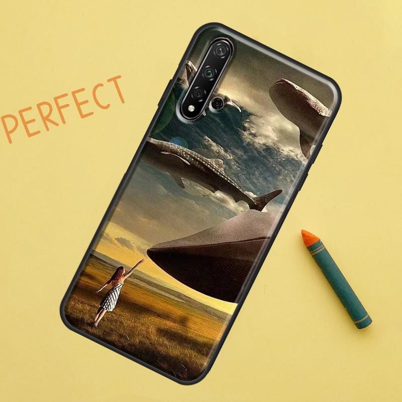 Волшебный чехол 'Летающий кит' для Huawei Nova Y90 Y70 Y61 Y60 9 10 SE Nova 5T 11i 8i 7i 3i P20 P40 P30 Lite P60 Pro