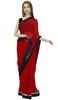 Atasi Women's Solid Maroon Indian Designer Georgette Saree With Blouse Piece
