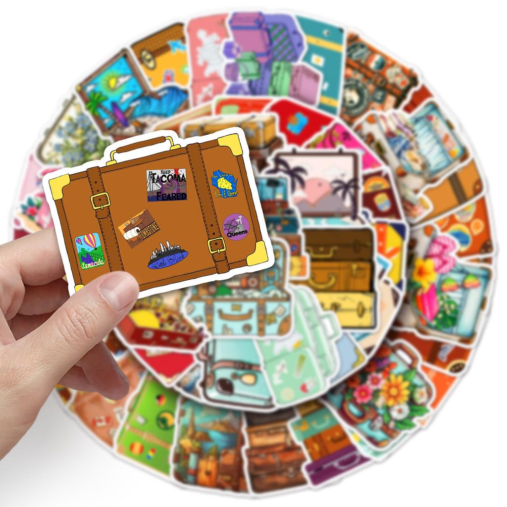 50 Ретро Наклейки-граффити на чемодан Персонализированное креативное украшение Мобильный чемодан Водонепроницаемые наклейки для чашки