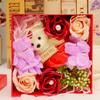 Rose Flower Bath Soap with Cute Bear Plant Essential Oil Flower Soap Gift Box for Anniversary/Birthday/Wedding/Valentine Day/Mothers Day