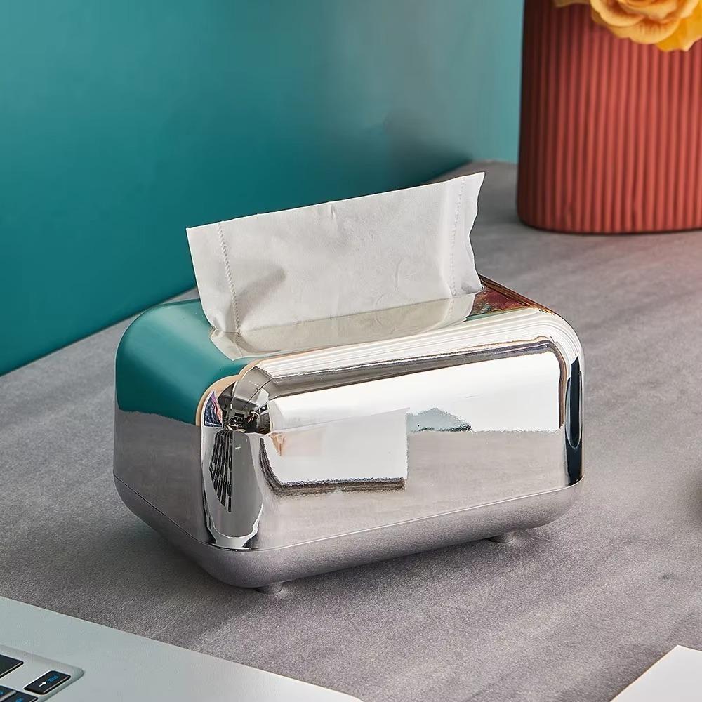Gold/Silver Tissue Boxes Removable Paper Case Retro Napkin Holder