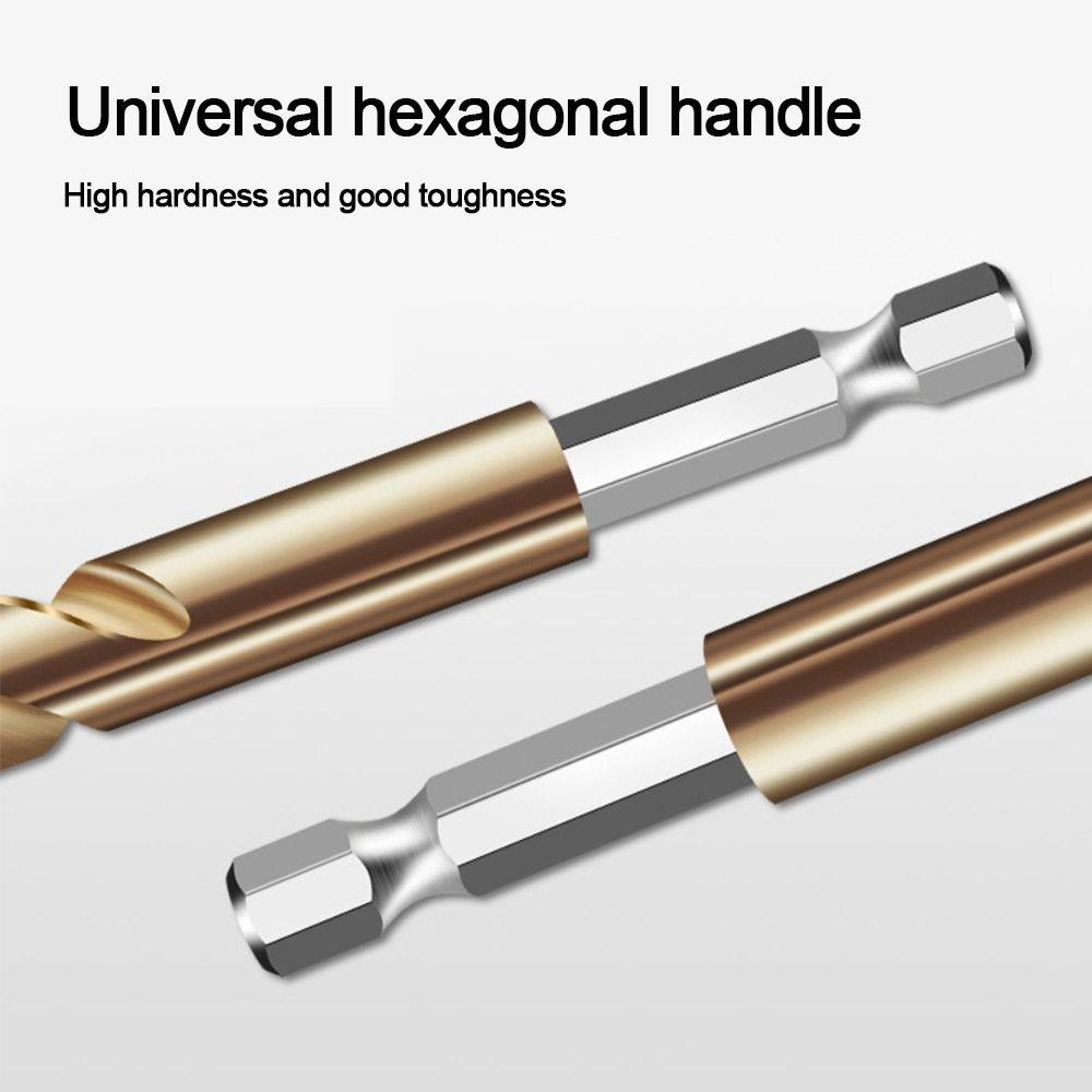 Электроинструмент Набор сверл с шестигранным хвостовиком 1/4 из стали с титановым покрытием Спиральное сверло Быстрорежущая сталь Шестигранный хвостовик