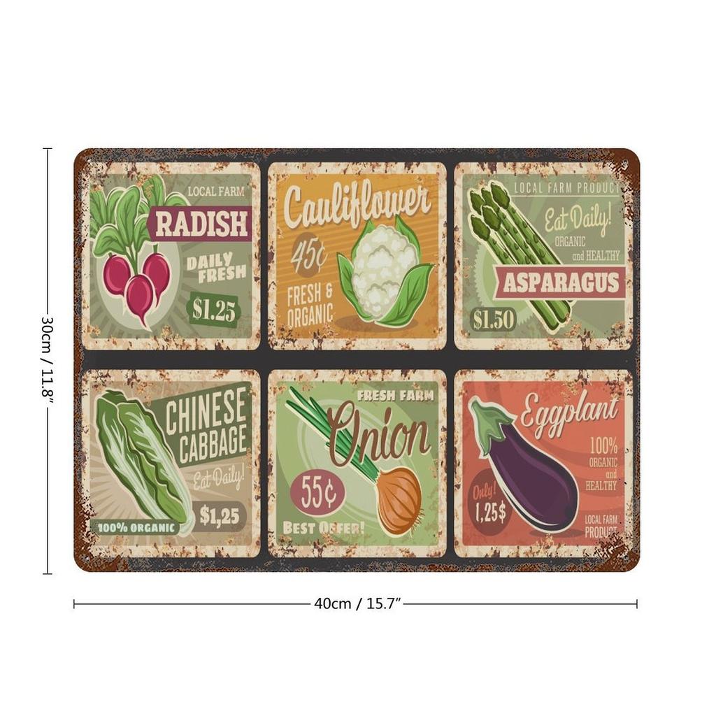 1-Pack Vintage Wall Mounted Plaque Metal, 20×30cm and 30×40cm, Rusted Décor for Pub, Loft or Restaurant