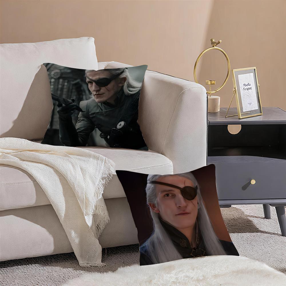 AAemond Targaryen Pillow Fantasy Cushion Cover Throw Pillow Cover Hidden Button Durable Polyester Chair Cushion