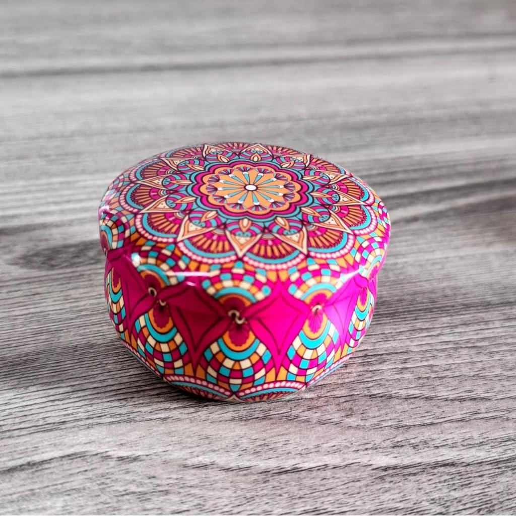 Cross-Border 2.2oz Scented Candle Tin - Candy Flower Tea Pear Design Gift Box