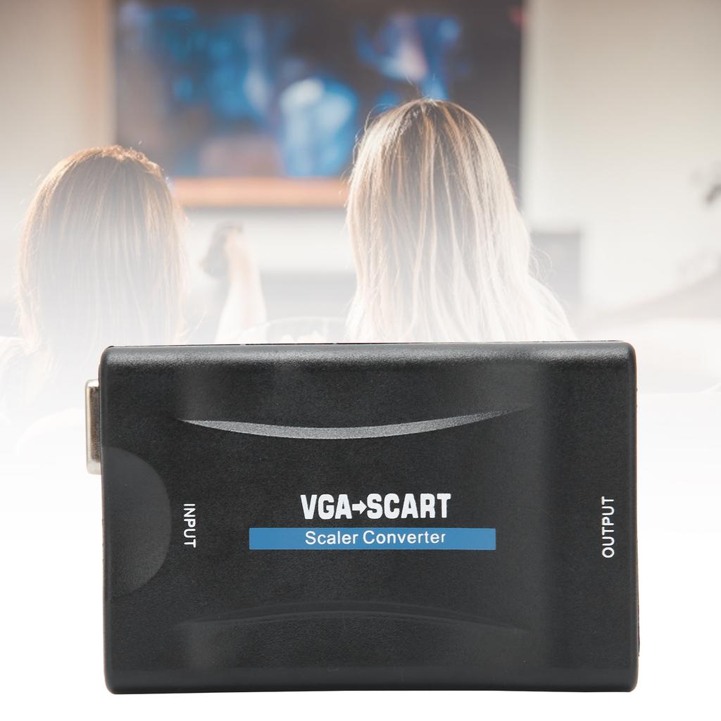 Конвертер VGA в SCART Адаптер HD-видео Компьютерные принадлежности с пультом дистанционного управления Зарядный кабель
