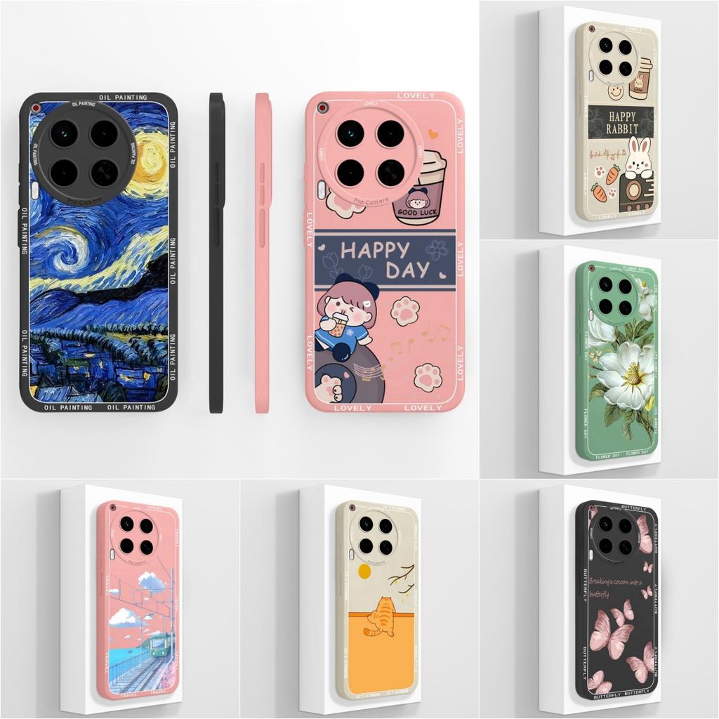 Задняя крышка для Tecno Camon 30 20 Pova 6 5 Pro Pop 8 Spark 20 Модный чехол с рисунком граффити Защитная пленка для экрана Жидкий силиконовый чехол для телефона для Tecno Shell