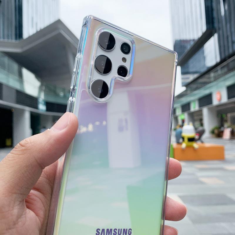 Прозрачный силиконовый чехол с полным покрытием «Цветная Аврора» для Samsung S26U/Note20 и iPhone17