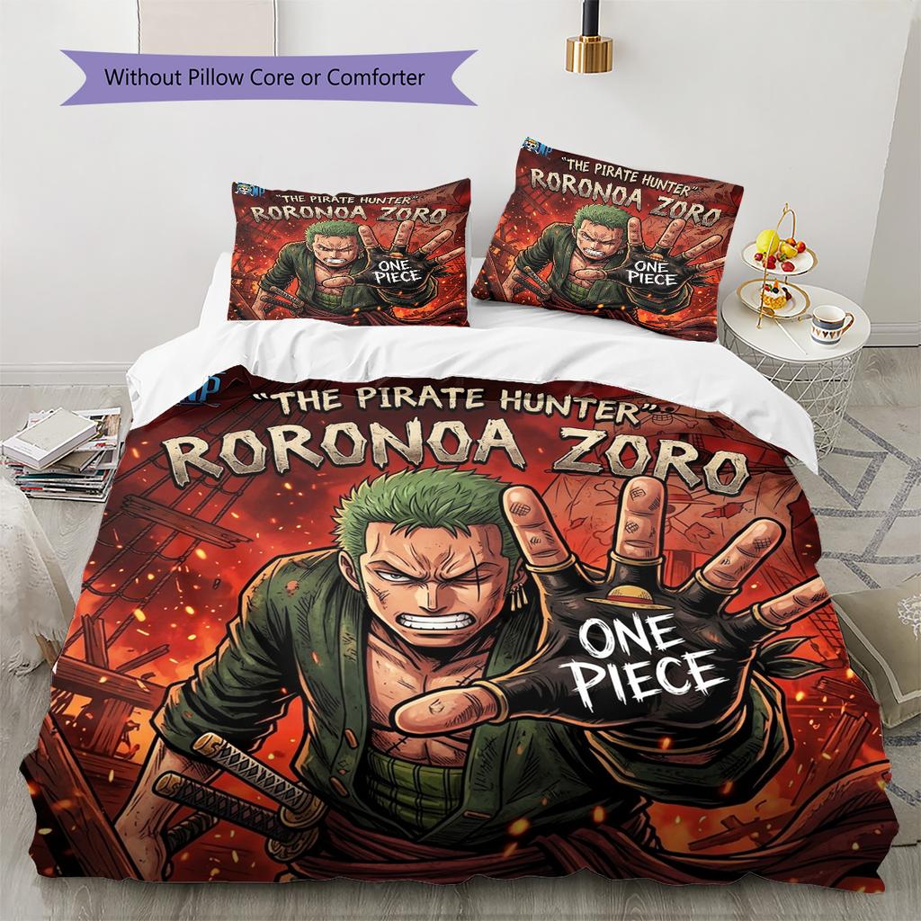 One Piece Pattern Bedding Quilt Set Quilt Cover Pillowcase Home Birthday Gift(1 * duvet cover + 2 * pillowcase, without core)