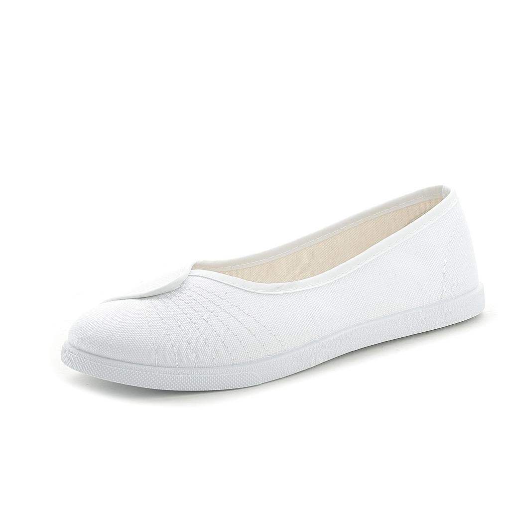 Туфли медсестры Yizi женские белые на плоской подошве - весна 2024 г., мягкая подошва, удобные, дышащие