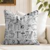 Handwritten Fonts Pattern Cushion Cover Natural Linen Pillow Cover DoubleSided Print Cushion Cover for Sofa Home Decor