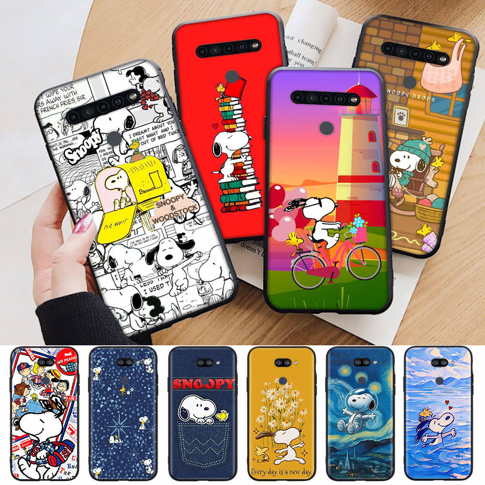 AN11 Snoopy Black Case for Xiaomi Poco X6 M5 M6 F5 F6 F1 C65 C55 C50 C51 C40 Redmi Note 7 8 14C A3X 13C 12C 11 10A 9C Pro Sofe Cover