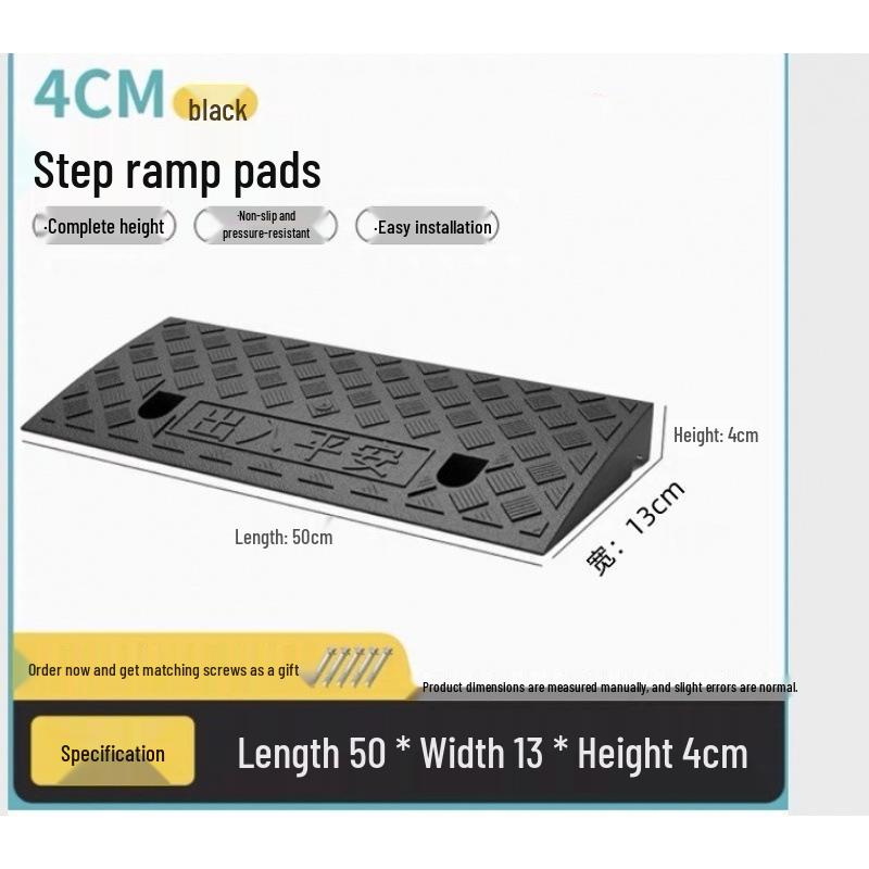 Uphill Step Mat: Plastic Slope Curb Car Sill and Speed Bump