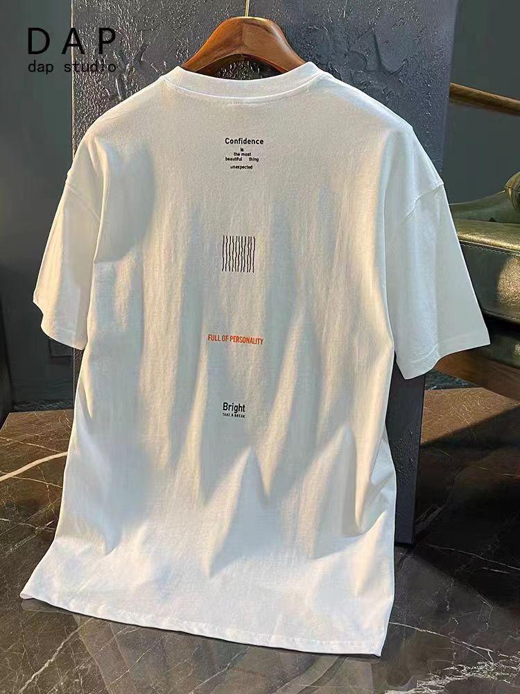 2025 American Sle Heavyweight Cotton Short Sleeve T-Shirt Unisex Summer Loose Top Women's Version Comfortable Breathable Ca..