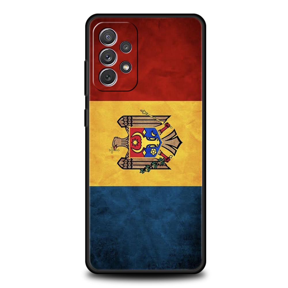 Чехол для телефона Samsung Galaxy A15 A13 A35 A55 A51 A71 A41 A31 A21S A03S A05 A17 A23 A25 A33 A53 A73 5G A07 4G Обложка Флаг Молдовы