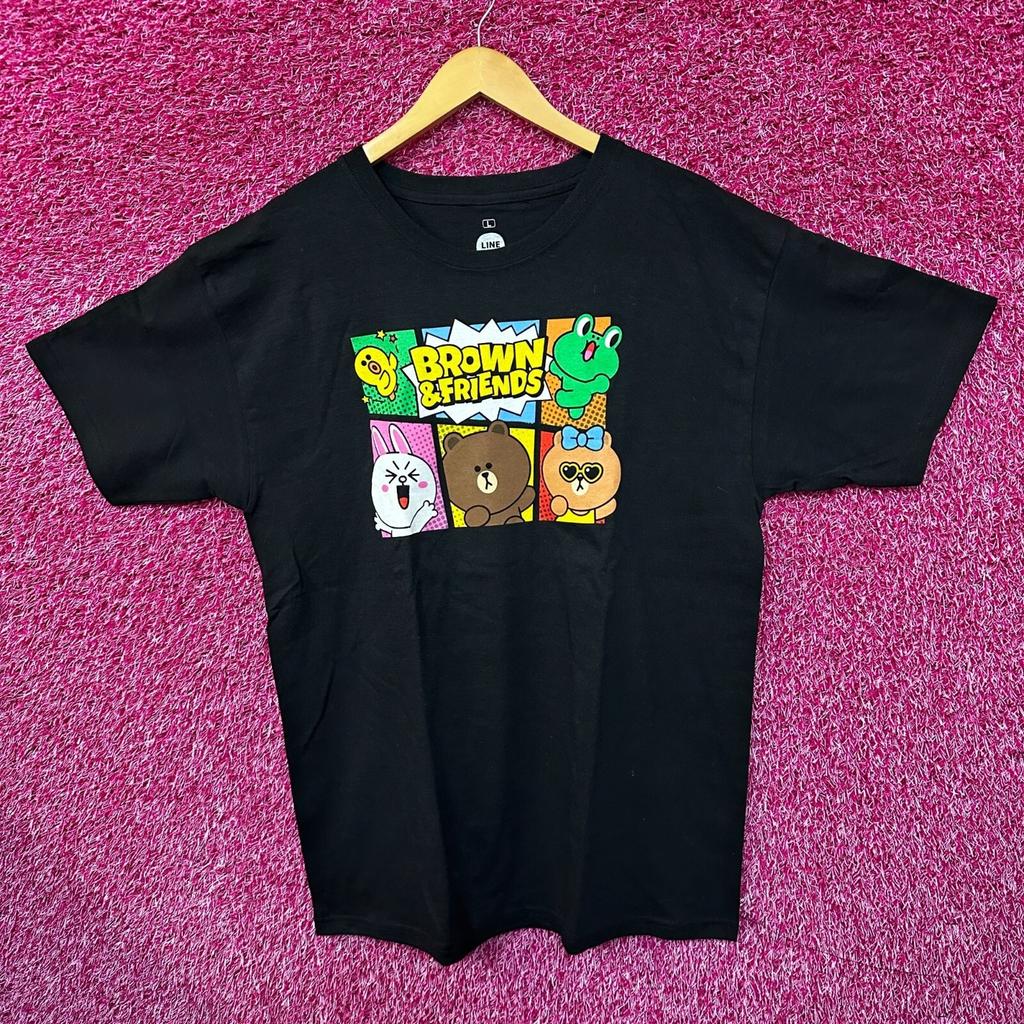 Brown Friends Kawaii TV Animated Series Line Friends Tee L