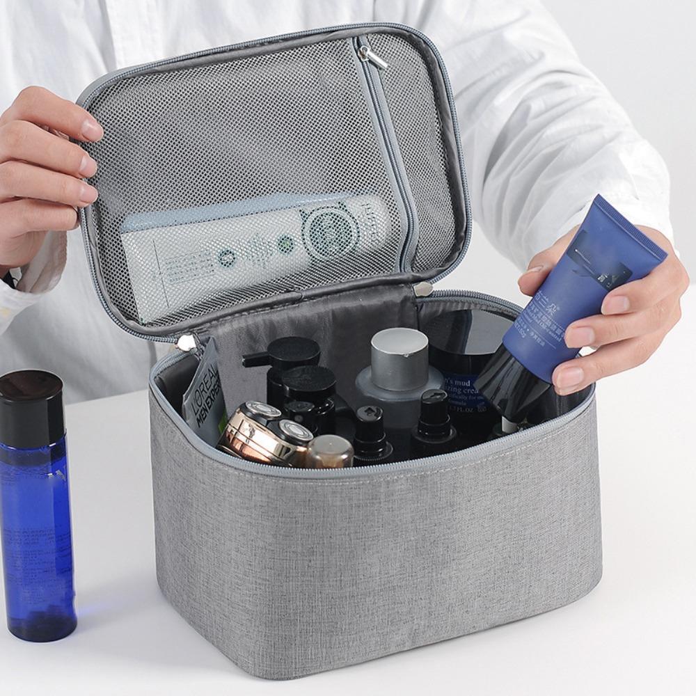 New Dacron Men's Cosmetic Bag Multi-function Large Capacity Makeup Organizers Waterproof Storage Tool with Handle Outdoor