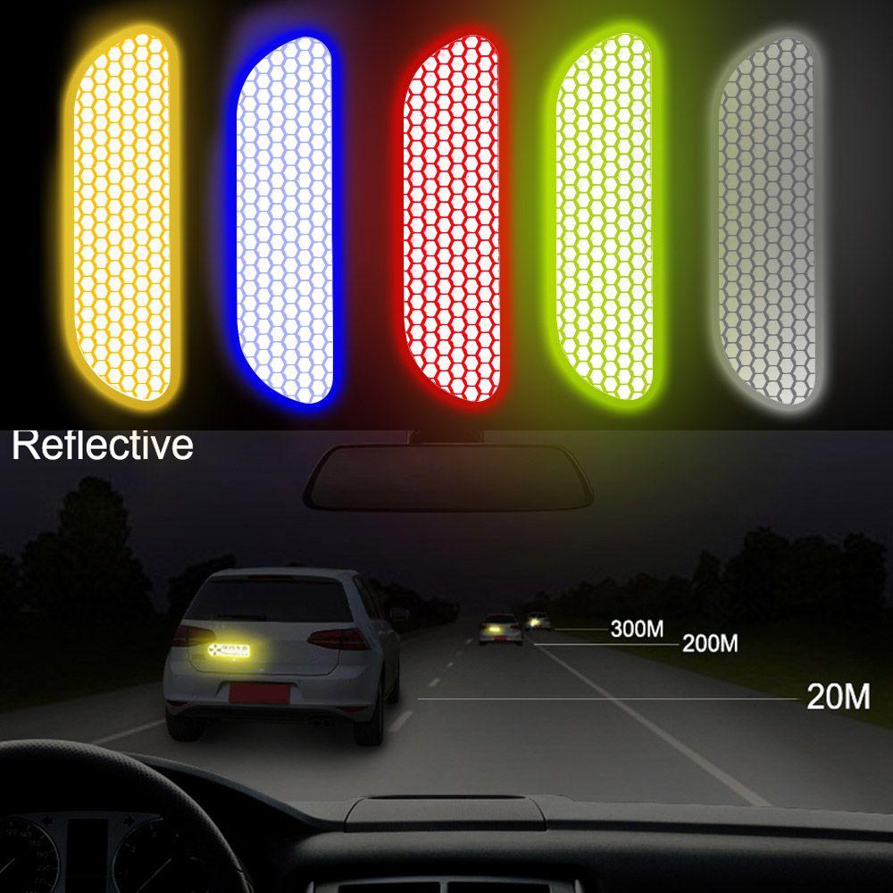4pcs Rear Open Sign Universal Car Door Stickers Safety Reflective Tape Warning Mark