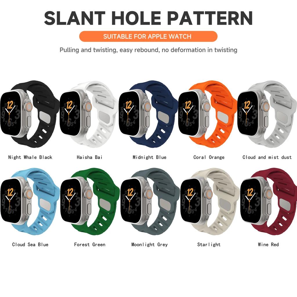 Силиконовые ремешки для Apple Watch Ultra 1 2 49 мм спортивный браслет iwatch series 10 42 46 мм 9 8 7 6 5 4 3 SE 45 мм 44 мм 40 мм 41 мм
