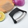 Onion Slice Holder with Anti-Slip Handle Onion Pin Slicer Stainless Steel Kitchen Chopper Slicing Tool for Onion Potato Lemon