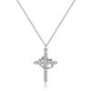 Rotatable Crown Zircon Cross Pendant Necklace Light Luxury Shiny Cross Stainless Steel Chain Choker For Women Men Prayer Jewelry