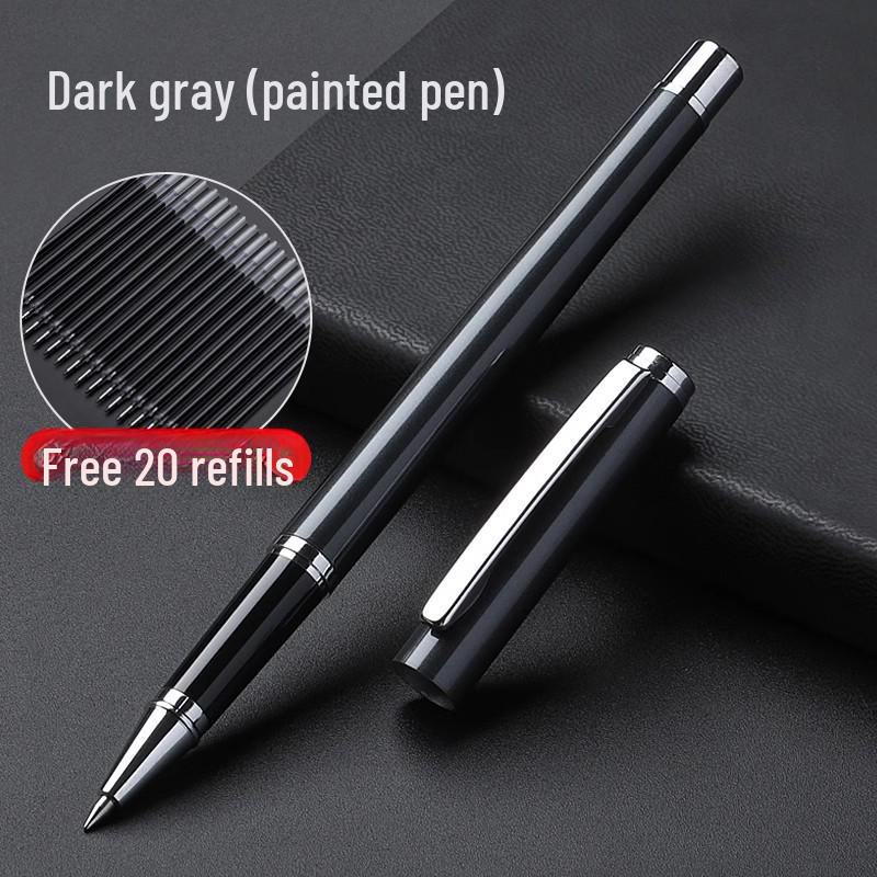 High-End Signature Gel Pen for Business: Elegant Metal Fountain Pen with Personalized Logo and Lettering for Men and Women