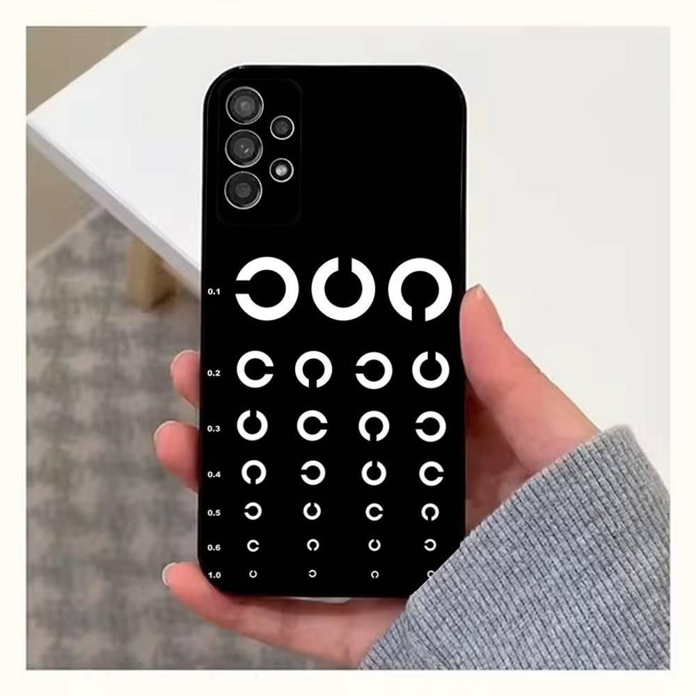 Vision Chart Medical Eye Phone Case For Samsung S22,S21,S20,S10,S9,S25,S24,S23,Ultra,FE,Plus,Lite,Soft Silicone Black