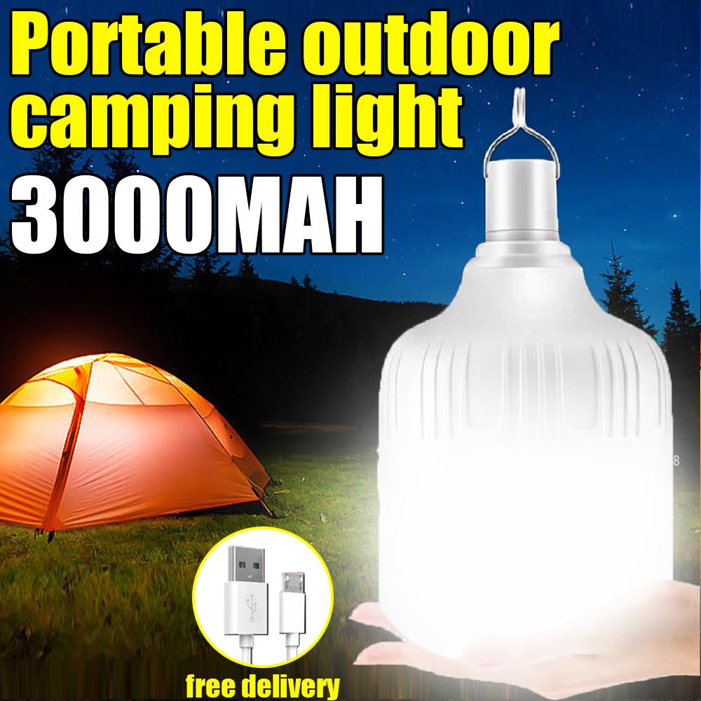 Portable Emergency Lights USB Rechargeable LED Lantern Hook Outdoor Adjustable Tent Lamp BBQ Fishing Camping Lighting Bulb