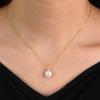S925 Pure Silver Natural Pearl Zircon-encrusted Collarbone Chain Necklace Gold Plated Pearl Diamond Pendant Necklace for Women