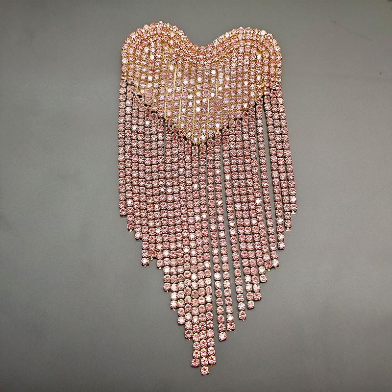 Korean Love Brooch Tassel Chain Lapel Pins Coat Dress Lapel Pins Wedding Party Gifts For Women Men Accessories