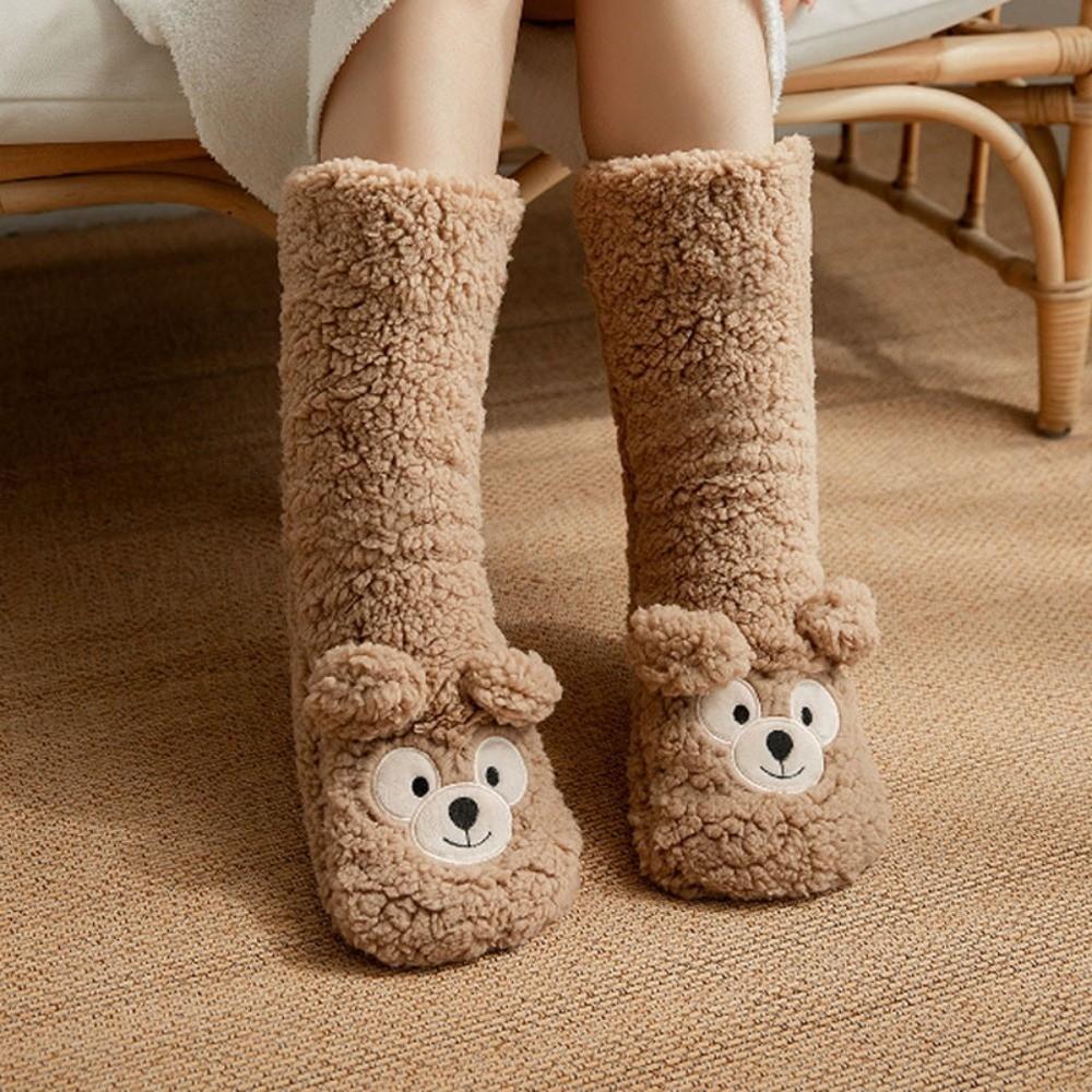 Thickened Thermal Socks Coral Fleece Leg Covers Warm Floor Socks  Christmas Gift