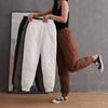 Women Winter Pants Padded Elastic Waist Rhombus Texture Thicken Warm Trousers Ankle-banded Casual Lady Sweatpants