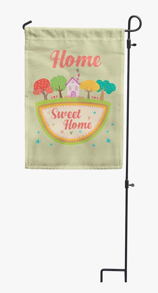 Printtoo Tan Home Sweet Home Garden Summer 12.5""x18"" Двусторонние флаги Флаг для кемпинга