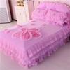Размер King Size/Queen Size/Twin Size Кружевная утолщенная стеганая юбка-кровать Пододеяльник Наволочка Комплект из четырех предметов Теплая спальня Простое постельное белье Высокое качество
