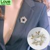 Women 'S Fashion Geometric Brooch Rhinestone Glass Brooches For Women Round Pin Sweater Cardigan Clothing Accessories