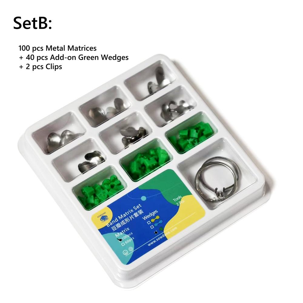 100 шт./компл. стоматологические ортодонтические секционные контурные матрицы набор матриц стоматологические пластиковые клинья резиновые клинья ортопедический материал матрицы