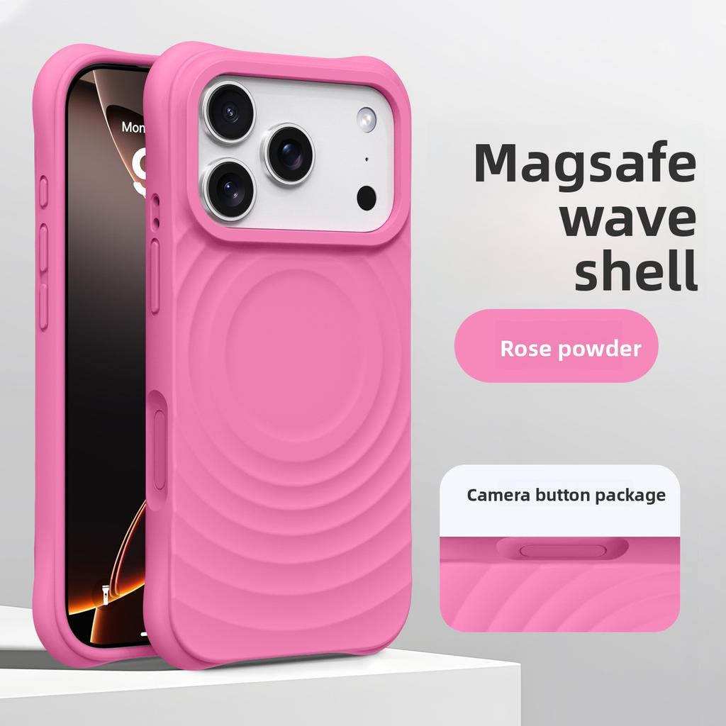 Магнитный, Волнообразный Жидкий Силиконовый Чехол для IPhone 17, Полное Покрытие с Ощущением Кожи, Защитный Чехол для Apple 16 Pro Max