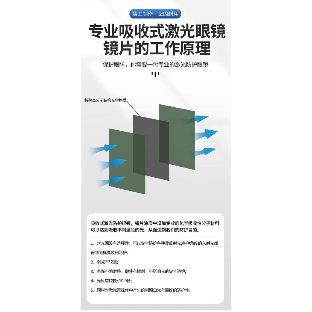 Laser glasses for protection from laser cutting and laser welding200-480 750-2000nm Laser Protective Glasses