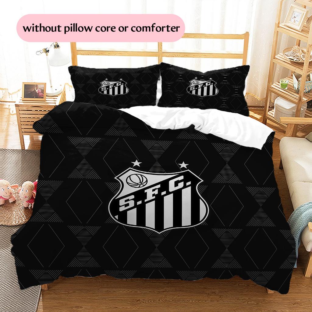 Santos FC Pattern Bedding Quilt Set Home Decoration Gift (1 * duvet cover + 2 * pillowcase without core)
