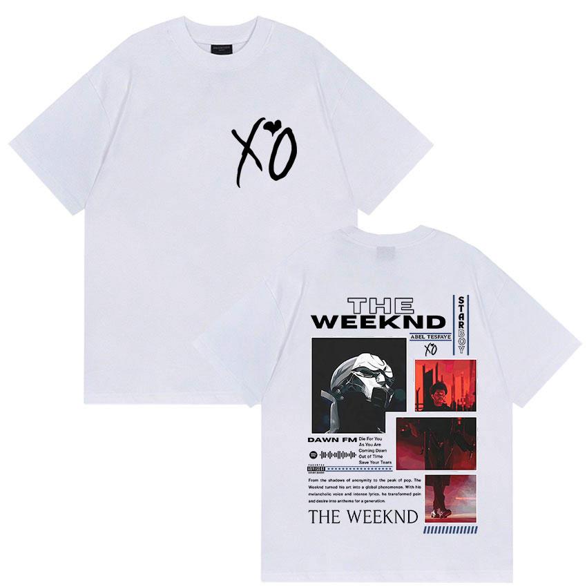THE WEEKND STARBOY Xo Альбом 2025 Лето Графический 100% Чистый Хлопок Печатная Футболка Мужская Поп-Фанаты Хип-Хоп Унисекс Ретро Оверсайз