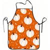 1pc Pumpkin Pattern Print Apron, Durable and Easy to Clean, Adjustable Waistband, Polyester Material, for Kitchen Cooking, Gardening, Orchard Picking,