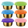 Набор из 6 стаканчиков для соусов из нержавеющей стали 304 с крышкой, контейнер для соуса, банка для соуса. Подходит для ланч-бокса, пикников, путешествий.