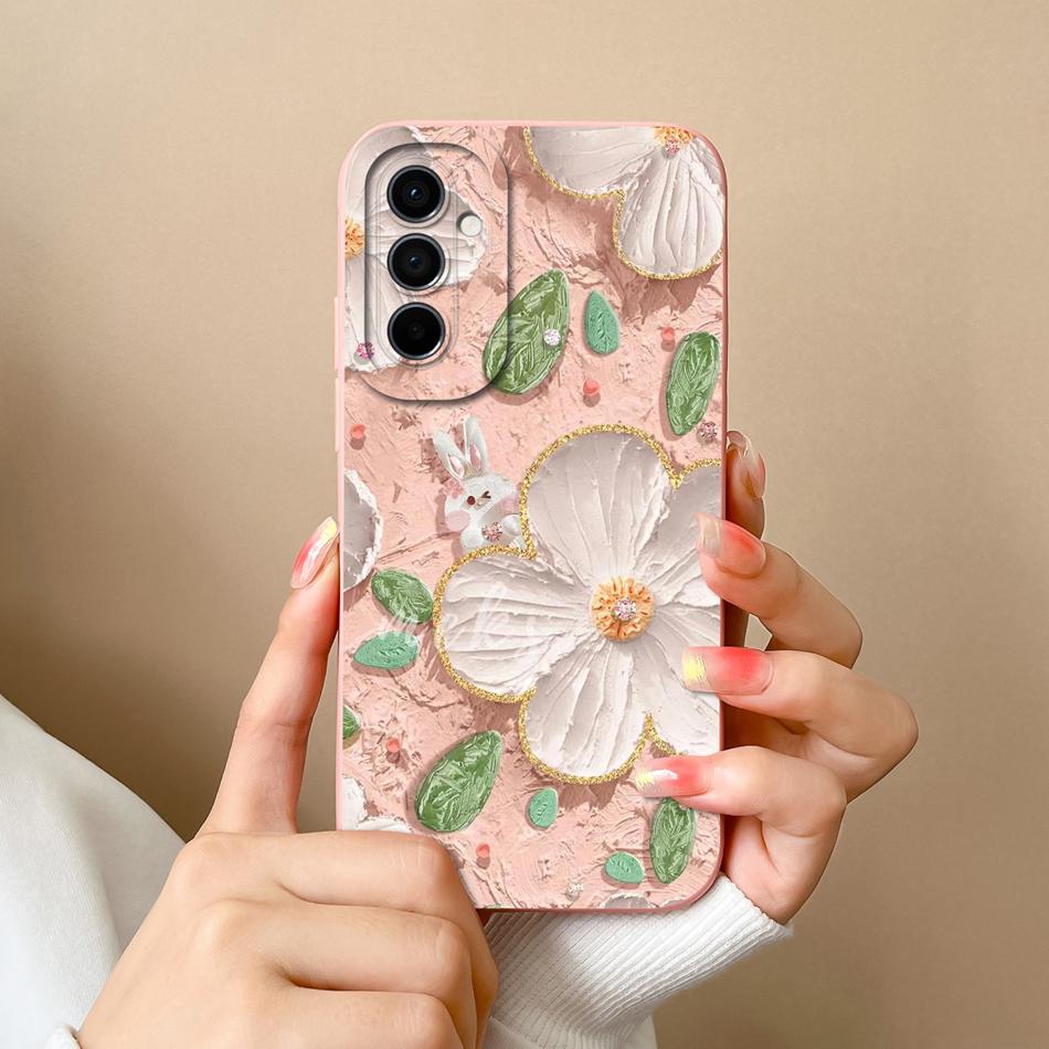 Чехол для Samsung Galaxy M14 M23 F23 M33 M53 Задняя крышка Милый Модный Мягкий Жидкий Силикон Защита Камеры Противоударный Чехлы для Телефона