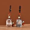 Siberian Husky Wooden Carved Cat Keychain Weave Rope Corgi Dog Dolls Wood Dog Pendant  Students