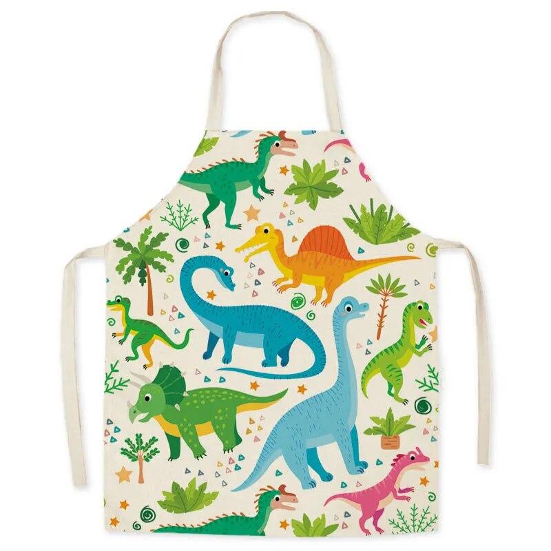 Домашний декор, нагрудники для взрослых и детей, фартуки, аксессуары для приготовления пищи, фартуки с рисунком динозавров, милые фартуки, детское кухонное белье для приготовления пищи