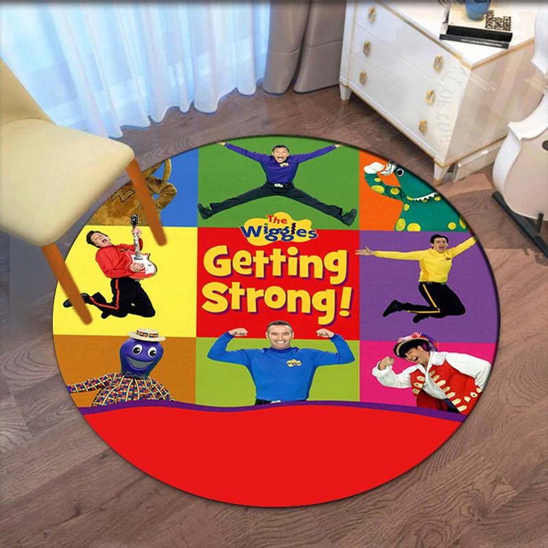 The Wiggles Printed Round Rug Carpet Chair Rug Area Rug Entryway Doormats,for Office Chair Living Room Bedroom Kitchen Room.