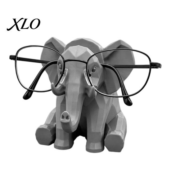 Office Desk Accessories Elephant Shape Glasses Holder, 3D Printed Geometric Eyeglass Display Holder Organizer, Decorative Desktop Ornament for