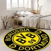 Круглый коврик для пола с принтом эмблемы клуба BVB 09 Dortmund, нескользящий, декор для дома фаната футбола, для игровой комнаты